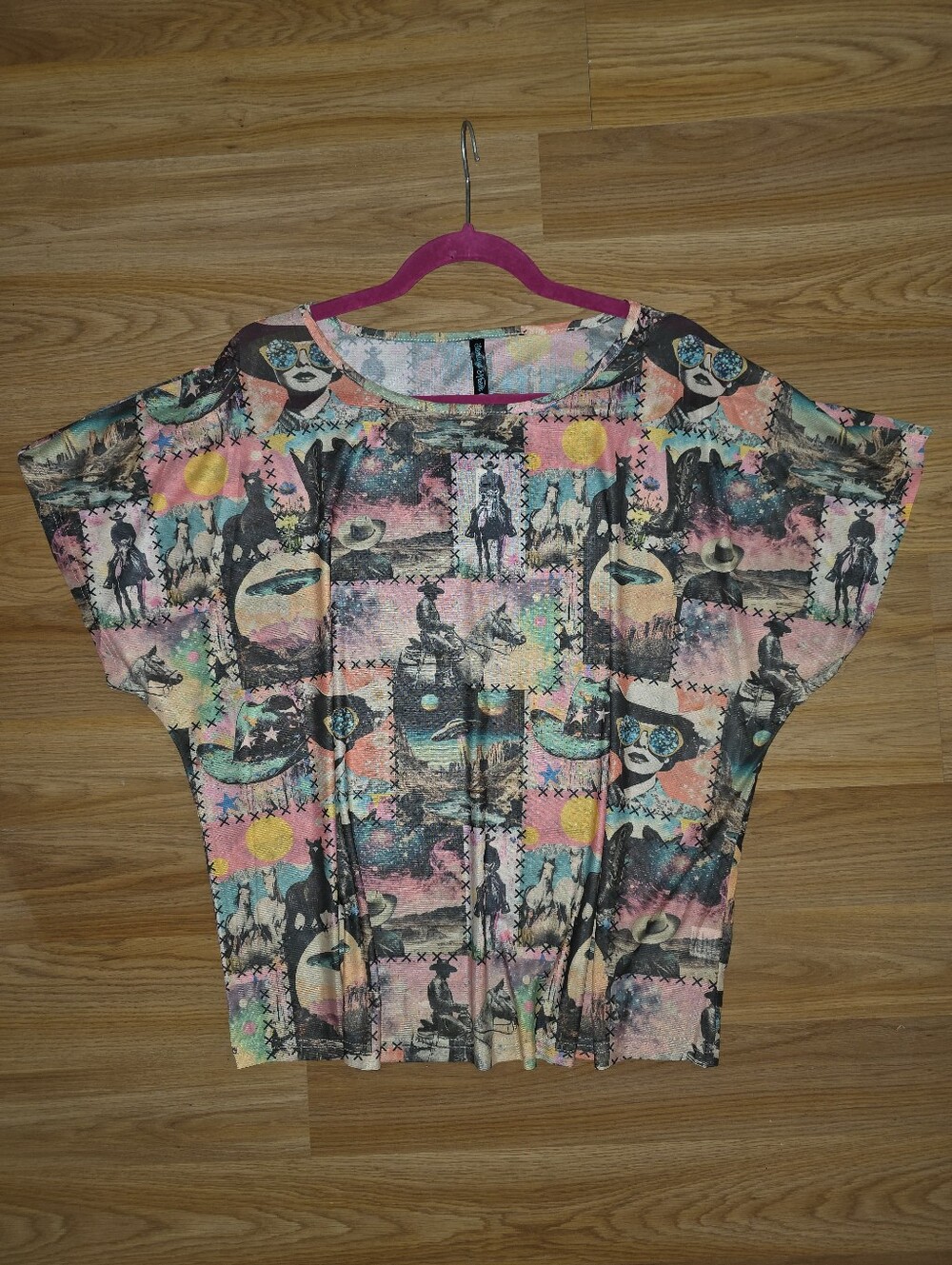 Sterling Kreek Cosmic Cowgirl Mesh Top